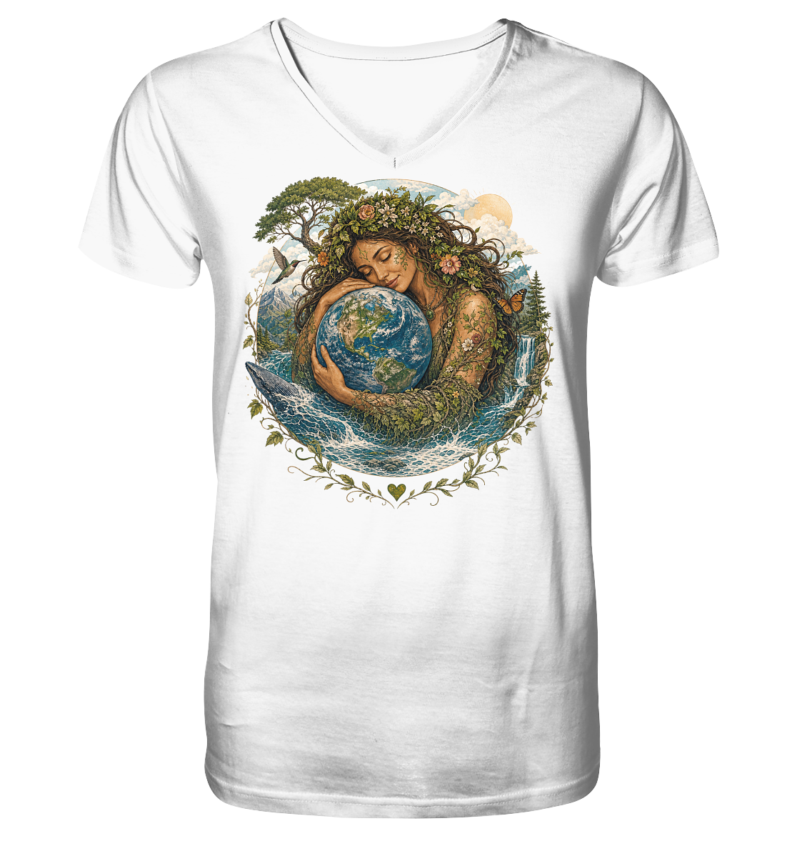 In Love with Earth Collection - Mens Organic V-Neck Shirt