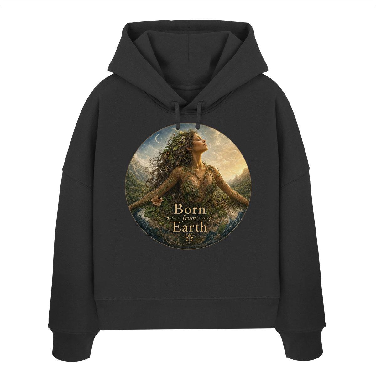 Born from Earth - Womens Organic Boxcut Hoodie