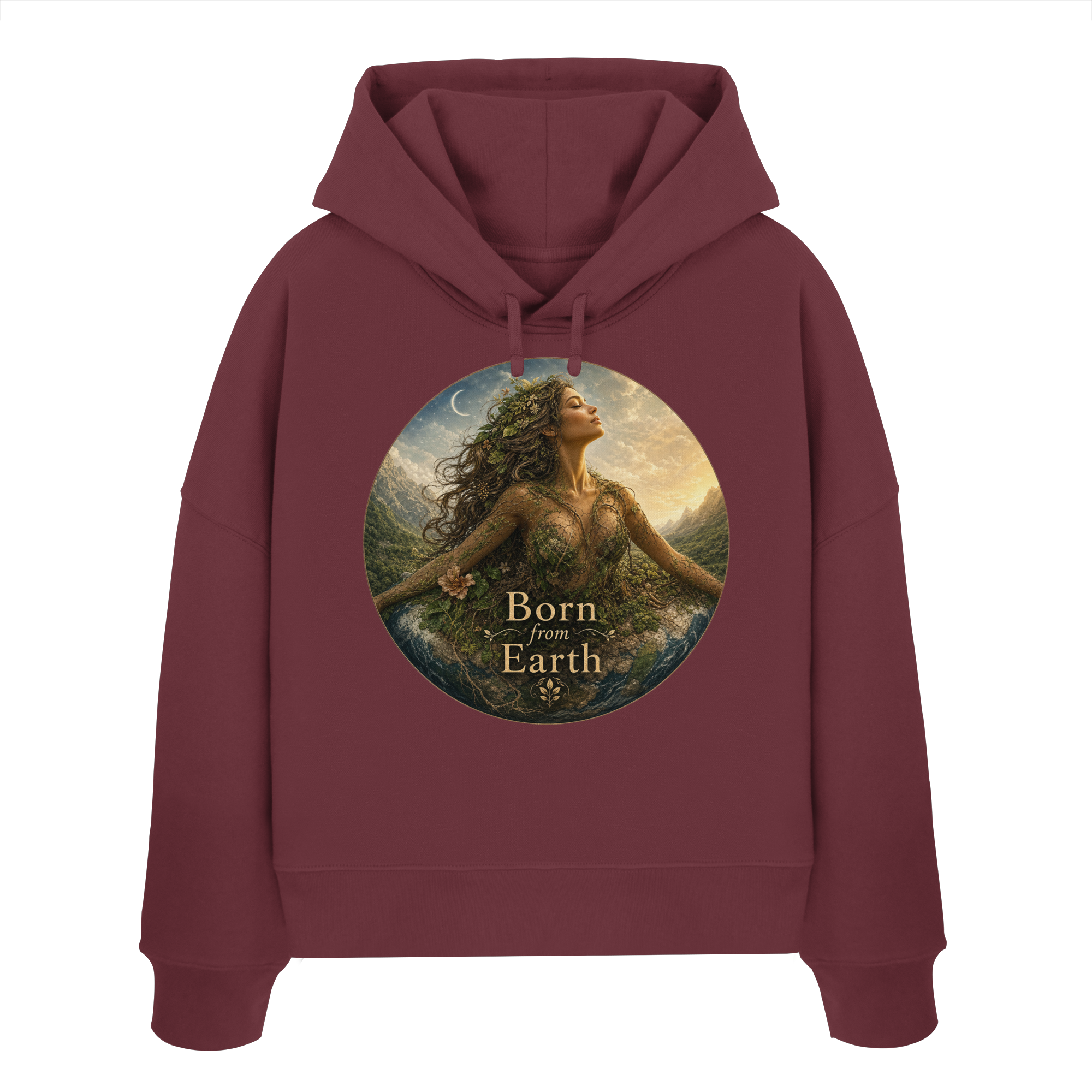 Born from Earth - Womens Organic Boxcut Hoodie