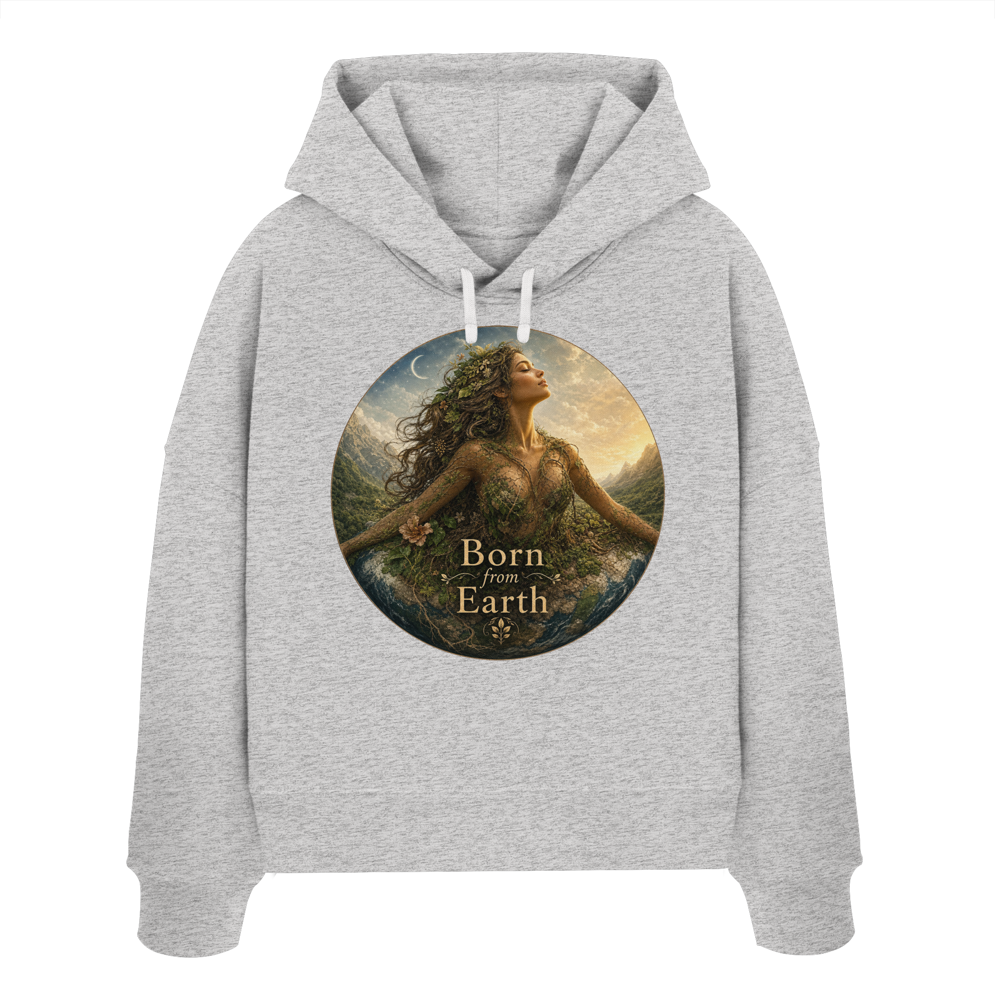 Born from Earth - Womens Organic Boxcut Hoodie