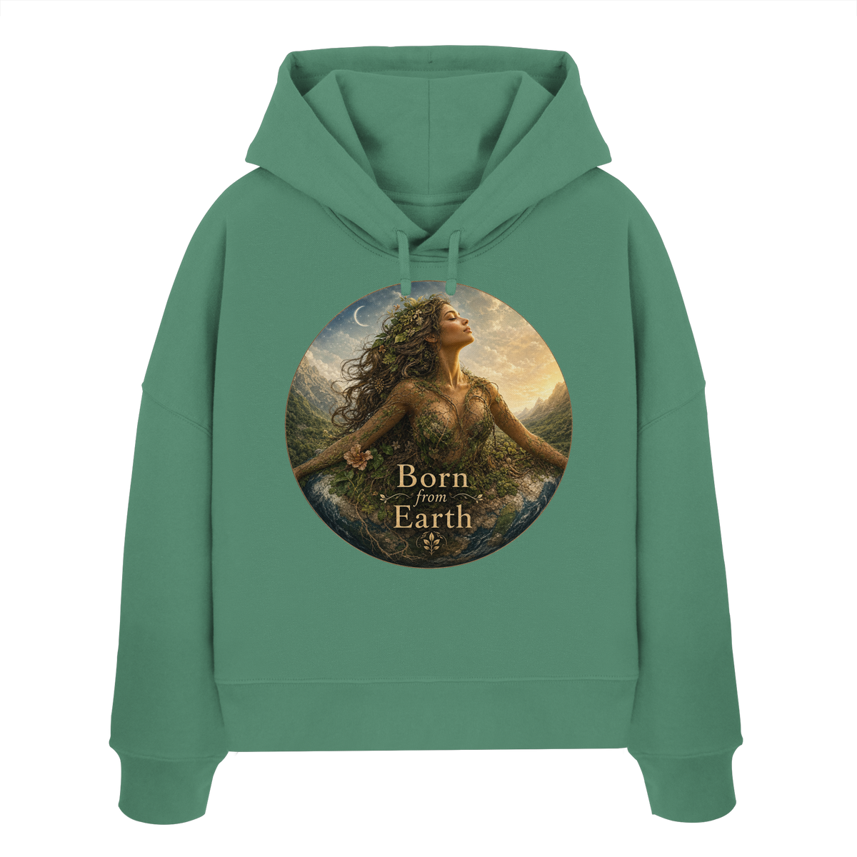 Born from Earth - Womens Organic Boxcut Hoodie