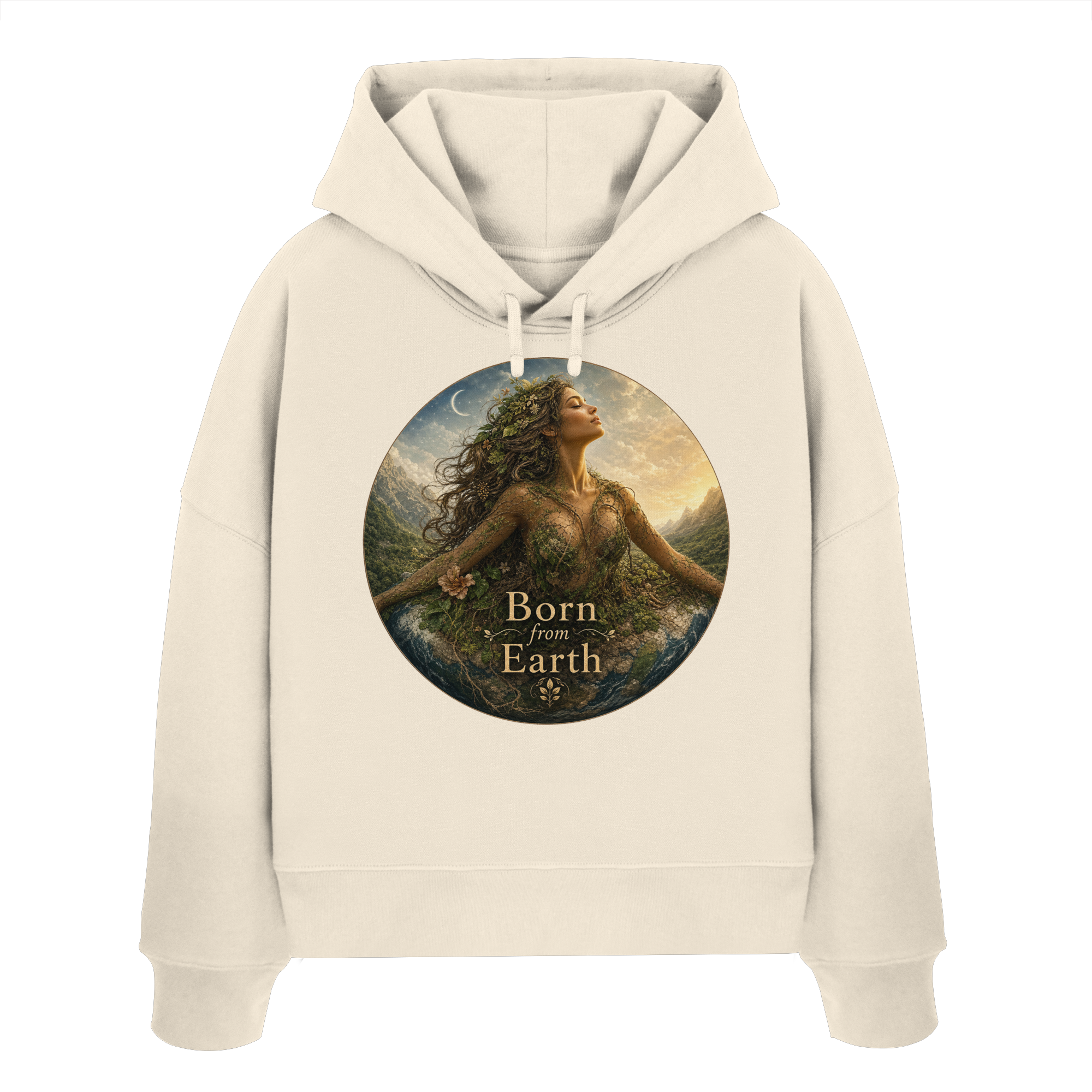 Born from Earth - Womens Organic Boxcut Hoodie
